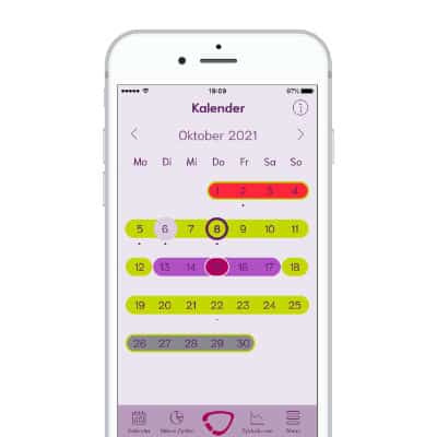 cyclotest mysense App Kalenderansicht