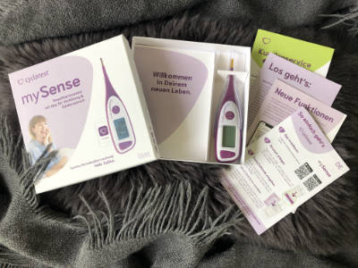 mySense Verpackung, Basalthermometer und Anleitung
